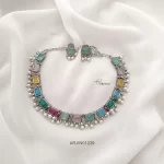 Stunning Multi Color German Silver Necklace