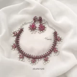 Astonishing Ruby German Silver Guttapusalu Necklace