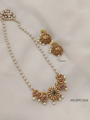 Floral Design Pearl Long Chain