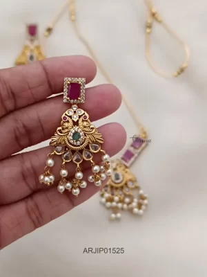 Elegant Square Ruby Long Chain