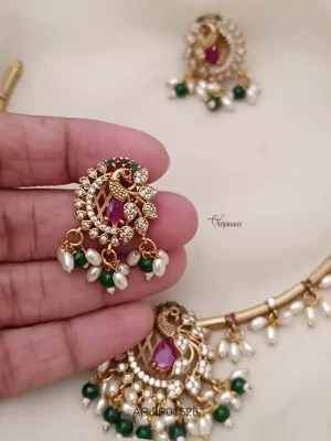 Peacock Flexible Hasli Necklace