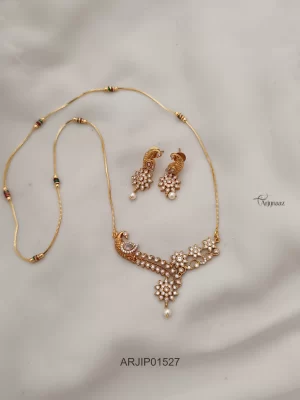 CZ Stone Peacock Pendant Chain Set
