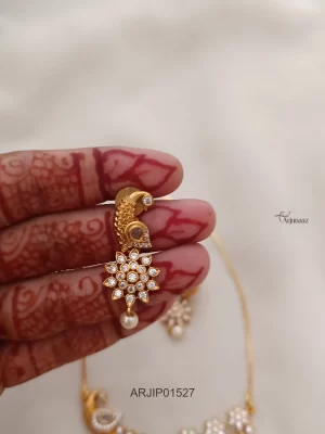 CZ Stone Peacock Pendant Chain Set