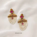 Traditional Layered Pearl Long Earrings