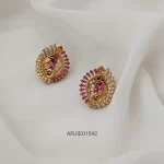 Beautiful Ruby & White Ear Studs