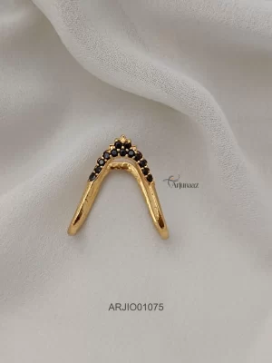 Wonderful Black Stone Gold Polish Ring