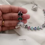Cute Multi Stone German Silver Necklace