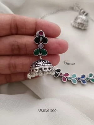 Cute Multi Stone German Silver Necklace