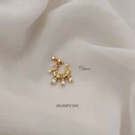 Pearl Drop Bird Design White Stone Screwtype Nose Pin