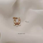 Artificial White Stones Screw Type Nose Pin