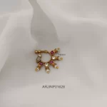 Ruby & White Stone Pearl Nose Pin