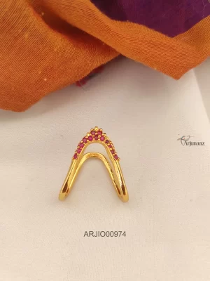 Simple Neli Mothiram Ruby Finger Ring