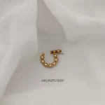 White Stone Floral Nose Pin