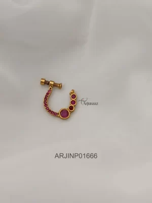 Multiple Shapes Ruby Stone Nose Pin