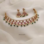 Imitation Pink & White Stone Pearl Choker