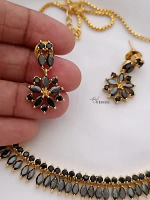CZ Stone Black Necklace