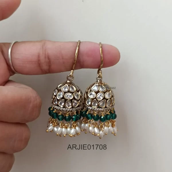 Emerald White Hook Earrings