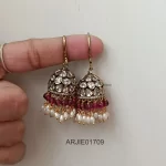 Ruby Pearl Hook Drop Earrings