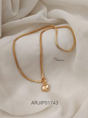 Gold Look Heart Pendant Chain