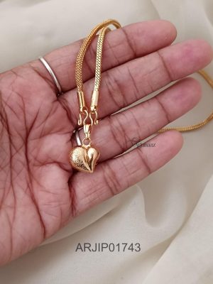 Gold Look Heart Pendant Chain