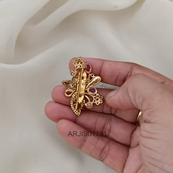 Gold Finish Butterfly Saree Pin