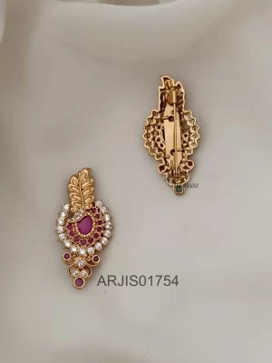 Mugappu Style Ruby Saree Pin