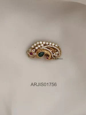 Feathery Peacock Saree Pin