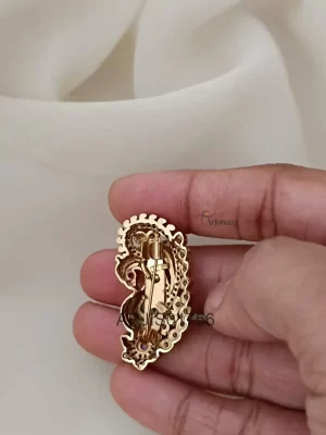 Feathery Peacock Saree Pin