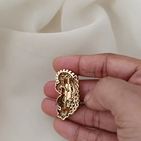 Feathery Peacock Saree Pin