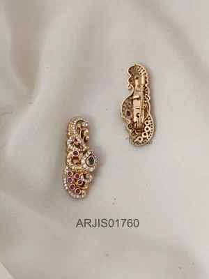 Ruby & Emerald Peacock Saree Pin