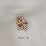 Ruby & White Butterfly Saree Pin