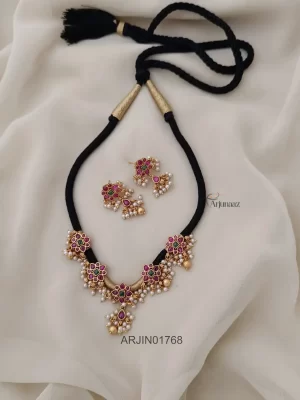 Beautiful Guttapusalu Style Thread Necklace
