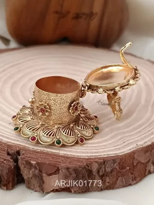 Antique Floral Motif Vinayaka Kum Kum Box