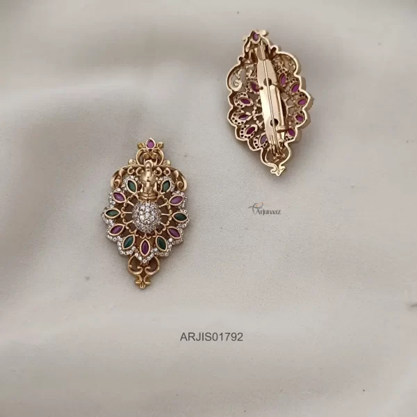 Unique Multi Stone Saree Pin