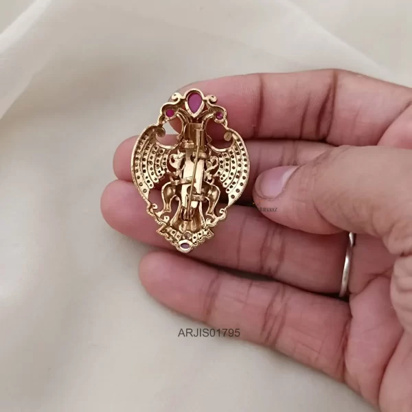 Dual Peacock Lakshmi Saree Pin