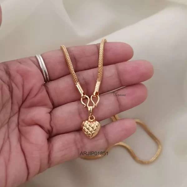 Gold Look Heart Pendant Chain