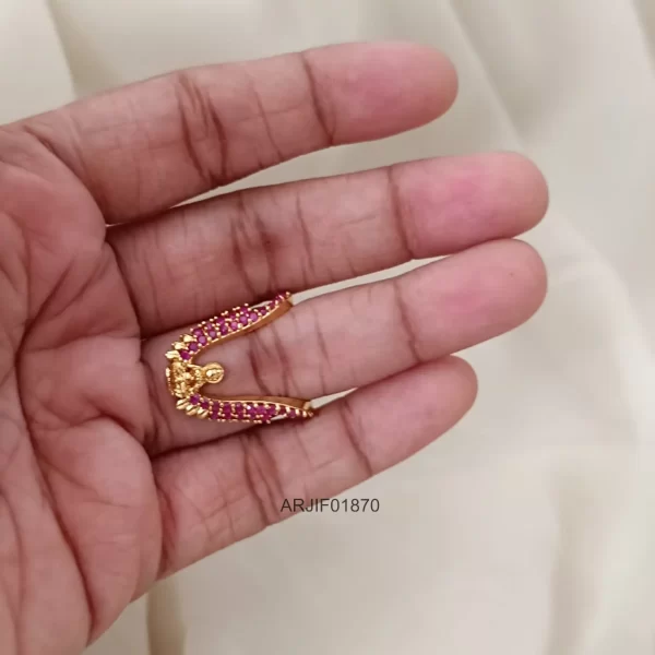 Ruby Stone Lakshmi Finger Ring