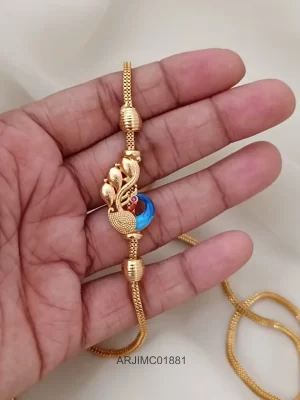 Enamel Peacock Mugappu Chain