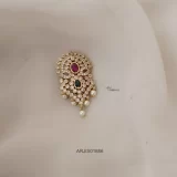 Multi Stone Pearl Hangings Saree Pin