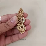 Leaf and Floral Design Peacock Saree Pin