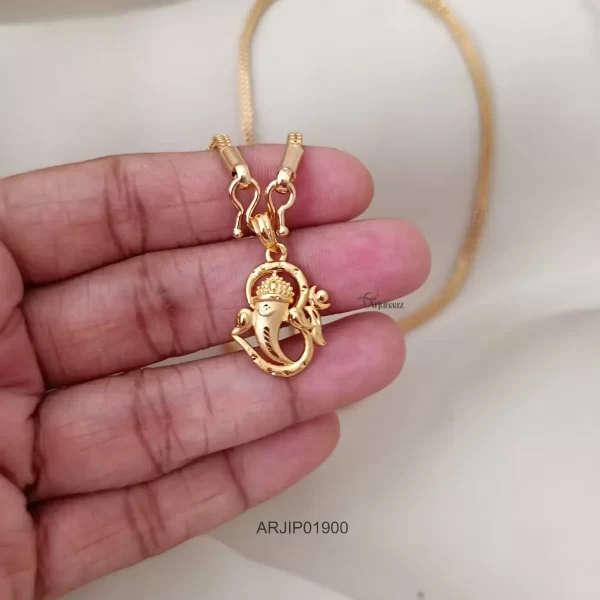 One Gram Gold Vinayaka Pendant Chain