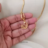 One Gram Gold Chain with Half Moon Pendant