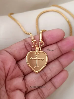 One Gram Gold Cross Pendant Chain