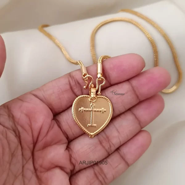 One Gram Gold Cross Pendant Chain