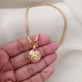 One Gram Gold Ruby Lakshmi Pendant Chain