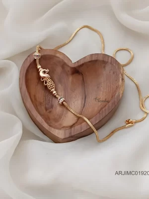 Multi Stone Peacock Mugappu Chain