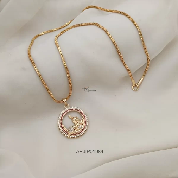 Gold Polish Krishna Pendant Chain