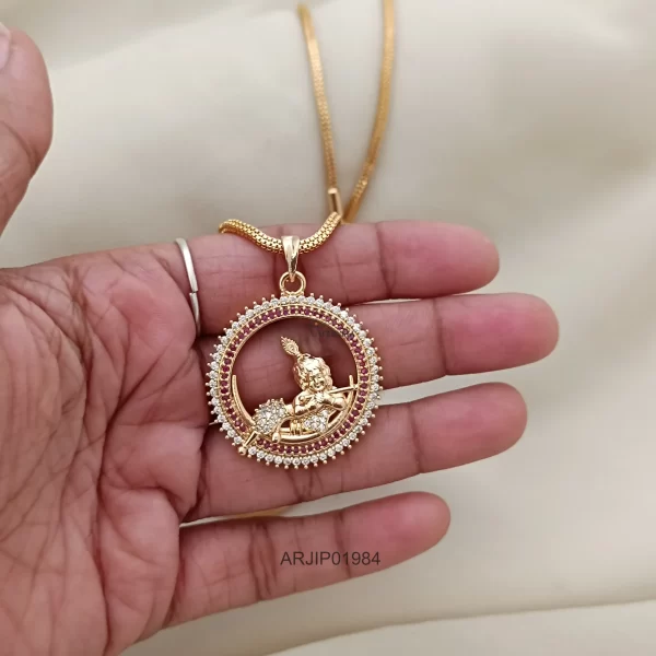 Gold Polish Krishna Pendant Chain