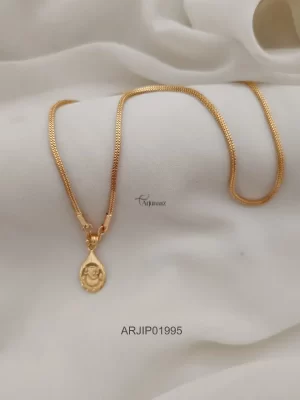 Trendy Gold Look Vinayaka Pendant Chain