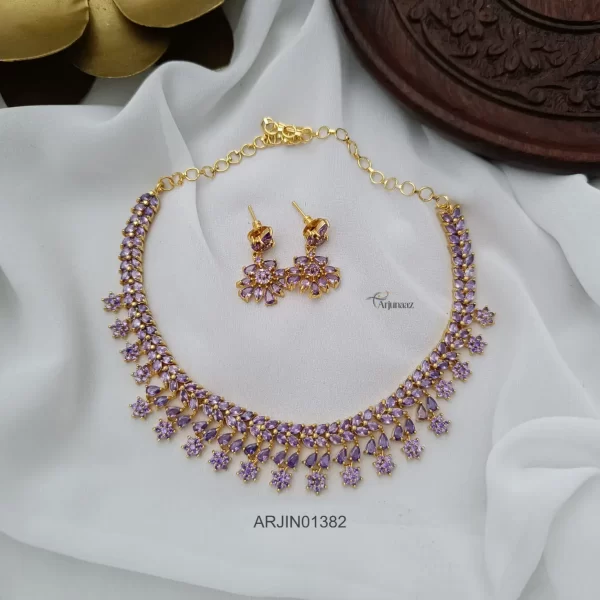 Stylish Two Layer Purple Necklace